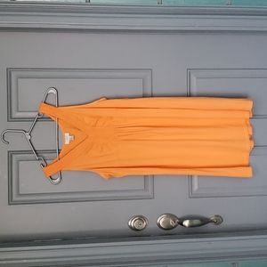LOFT Summer Tangerine Sun Dress, Large